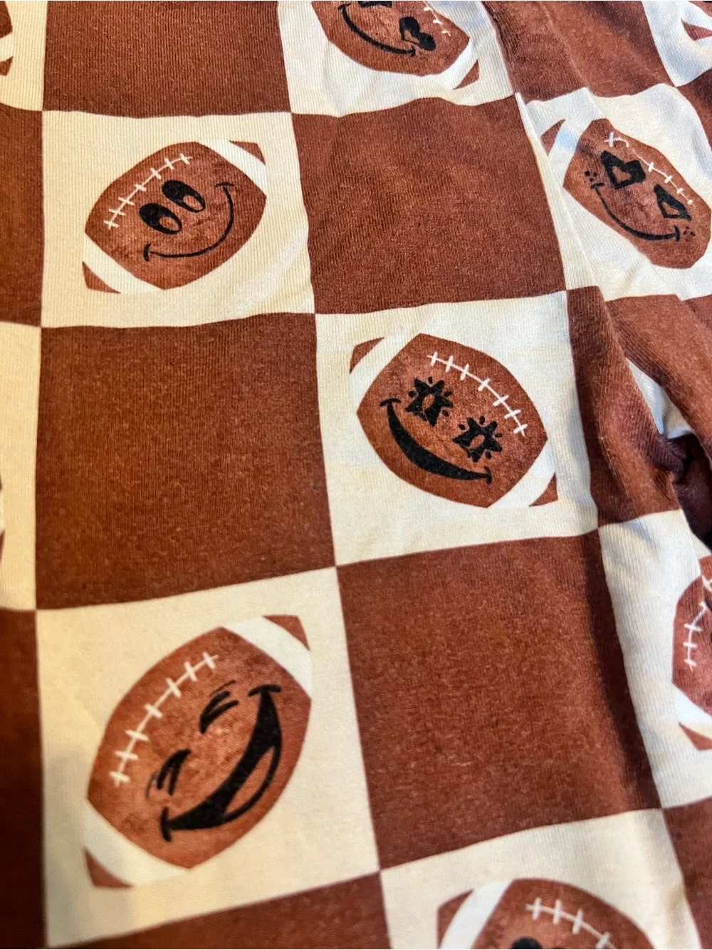 Fletch 2T Bamboo Checker Football Pajama Set